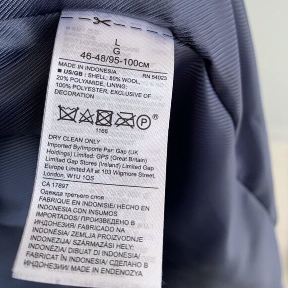 Banana Republic Italian Melton Stadium Coat Wool Coat Large Black - Picture 12 of 12